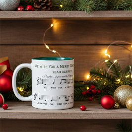 聖降誕祭パーソナライズされたおもしろいお目出とうございます ツートーンマグカップ