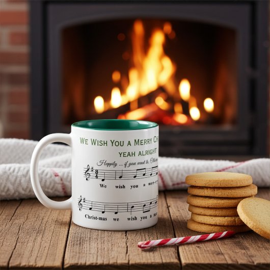 聖降誕祭パーソナライズされたおもしろいお目出とうございます ツートーンマグカップ