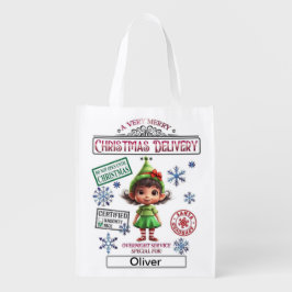 聖降誕祭パーソナライズされたお目出度うサンタ袋 エコバッグ
