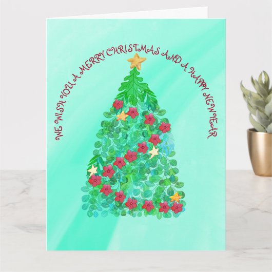 聖降誕祭パーソナライズされたお目出度う カード (小さな植物)