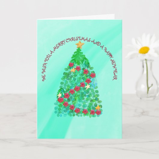聖降誕祭パーソナライズされたお目出度う カード (小さな植物)
