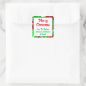 聖降誕祭パーソナライズされたお目出度う スクエアシール (バッグ)