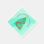 聖降誕祭パーソナライズされたお目出度う スタンダードカクテルナプキン (角)