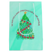 聖降誕祭パーソナライズされたお目出度う ミディアムペーパーバッグ (裏面)