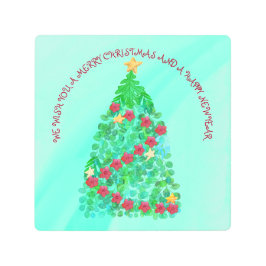 聖降誕祭パーソナライズされたお目出度う メタルプリント