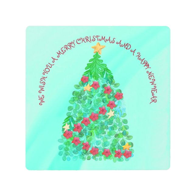 聖降誕祭パーソナライズされたお目出度う メタルプリント (正面)