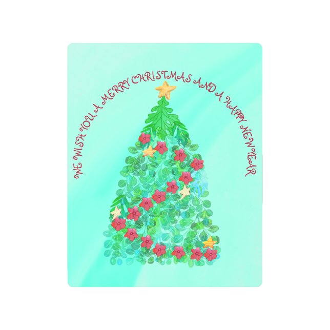 聖降誕祭パーソナライズされたお目出度う メタルプリント (正面)