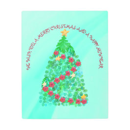 聖降誕祭パーソナライズされたお目出度う メタルプリント