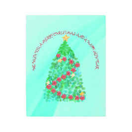 聖降誕祭パーソナライズされたお目出度う メタルプリント