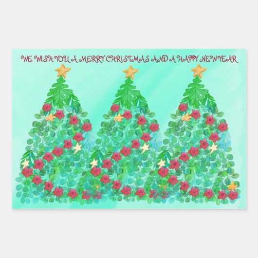 聖降誕祭パーソナライズされたお目出度う ラッピングペーパーシート (正面3)