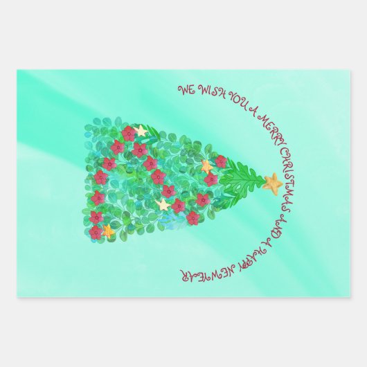 聖降誕祭パーソナライズされたお目出度う ラッピングペーパーシート (正面2)