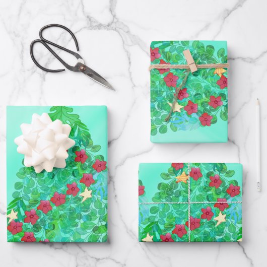 聖降誕祭パーソナライズされたお目出度う ラッピングペーパーシート (正面)