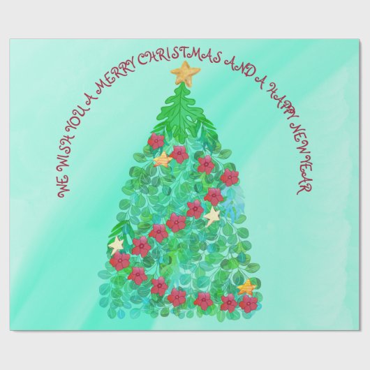 聖降誕祭パーソナライズされたお目出度う ラッピングペーパー (フラット)