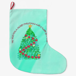 聖降誕祭パーソナライズされたお目出度う ラージクリスマスストッキング