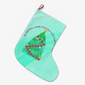 聖降誕祭パーソナライズされたお目出度う ラージクリスマスストッキング (正面 (吊り時))