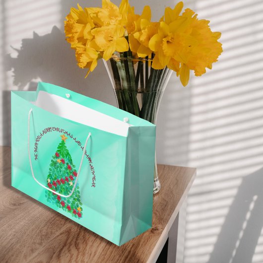 聖降誕祭パーソナライズされたお目出度う ラージペーパーバッグ