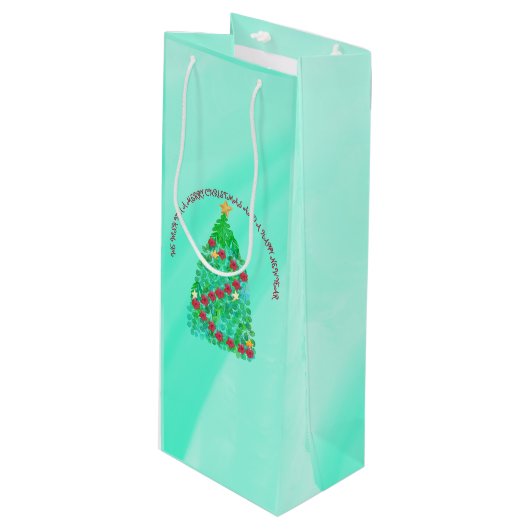 聖降誕祭パーソナライズされたお目出度う ワインギフトバッグ (正面アングル)