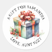 聖降誕祭パーソナライズされたの祝い事ラベル ラウンドシール (正面)