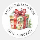 聖降誕祭パーソナライズされたの祝い事ラベル ラウンドシール (正面)