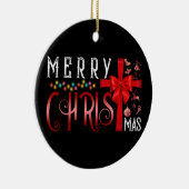 聖降誕祭メリークリスマス・クロスクリスチャン セラミックオーナメント (右)