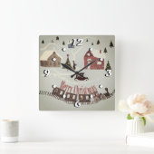 聖降誕祭メリーレトロ スクエア壁時計 (ホーム)