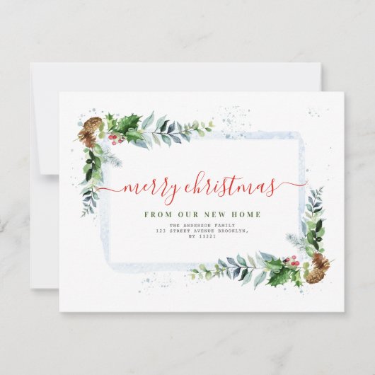 聖降誕祭モダンの感動的な発表 シーズンカード (正面)