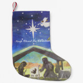 聖降誕祭保の靴下の中のキリスト スモールクリスマスストッキング (正面)