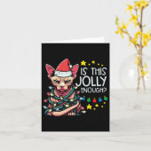 聖降誕祭怒の猫はこの十分なすてきクリスマスの男だ カード (黄色い花)