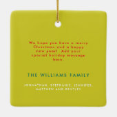 聖降誕祭数々のの色のモダン陽気な セラミックオーナメント (裏面)