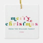 聖降誕祭数々のの色のモダン陽気な セラミックオーナメント (正面)