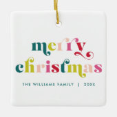 聖降誕祭数々のの色のモダン陽気な セラミックオーナメント (正面)