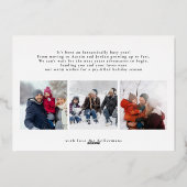 聖降誕祭書エレガント | 6フォトコラージュ 箔シーズンカード (裏面)