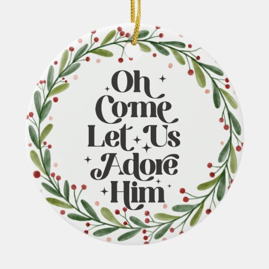 聖降誕祭来のご馳走を頂戴しよう セラミックオーナメント (正面)