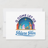 聖降誕祭来のキリスト教徒イエスを崇拝しよう シーズンカード (正面)