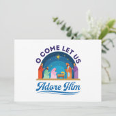 聖降誕祭来のキリスト教徒イエスを崇拝しよう シーズンカード (スタンド正面)