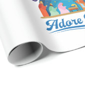 聖降誕祭来のキリスト教徒イエスを崇拝しよう ラッピングペーパー (ロールコーナー)