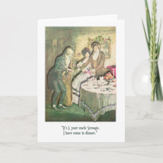 聖降誕祭来の為にスクルージおじさん シーズンカード (正面)