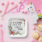 聖降誕祭来の赤いフローラを彼に愛してやろう ペーパープレート (パーティー)