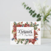 聖降誕祭生まれ愛は赤フローラ シーズンポストカード (スタンド正面)