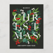 聖降誕祭素朴企業の挨拶 シーズンポストカード (正面)