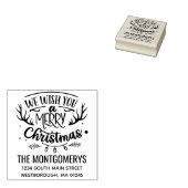 聖降誕祭素朴差出人住所お目出度う ラバースタンプ (押印)