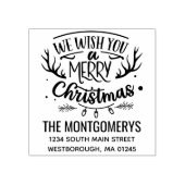 聖降誕祭素朴差出人住所お目出度う ラバースタンプ (インプリント)