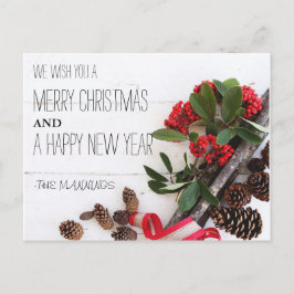 聖降誕祭素朴祝 | 休日の写真はがき シーズンポストカード