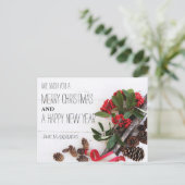 聖降誕祭素朴祝 | 休日の写真はがき シーズンポストカード (スタンド正面)