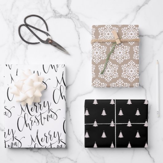 聖降誕祭素朴祭を飾る陽気なクリスマスの雪 ラッピングペーパーシート (正面)