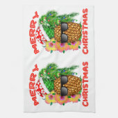 聖降誕祭聖降誕祭聖パイナップル キッチンタオル (縦)