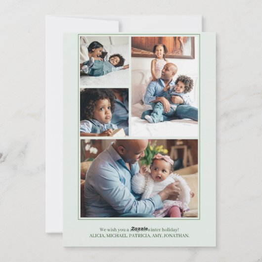 聖降誕祭聖降誕祭赤い赤いフローラ家のコラージュ シーズンカード (裏面)