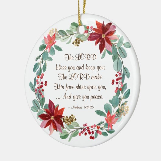 聖降誕祭賛美主よよ聖書パーソナライズされた セラミックオーナメント (左)