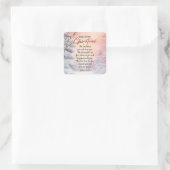 聖降誕祭賛美主よYou Bible Verse Winter Scene スクエアシール (バッグ)