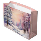 聖降誕祭賛美主よYou Bible Verse Winter Snow ラージペーパーバッグ (裏面アングル)